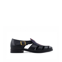 Pedri - Men's Black and Rainbow Printed Calf Leather Sandal