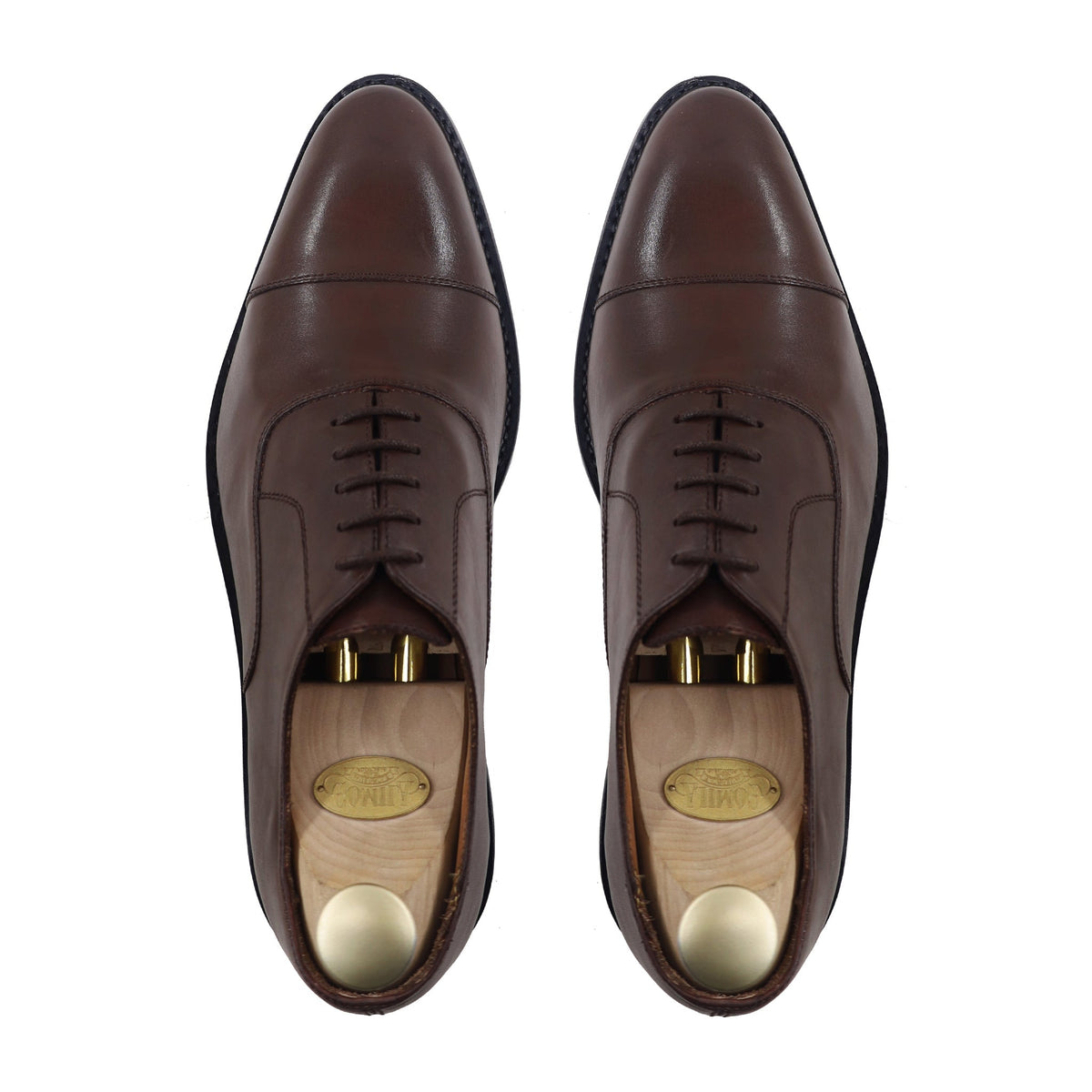 Ezio - Men's Dark Brown Calf Leather Oxford Shoe