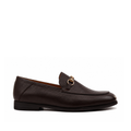 Megumy - Men's Dark Brown Pebble Grain  Leather Loafer