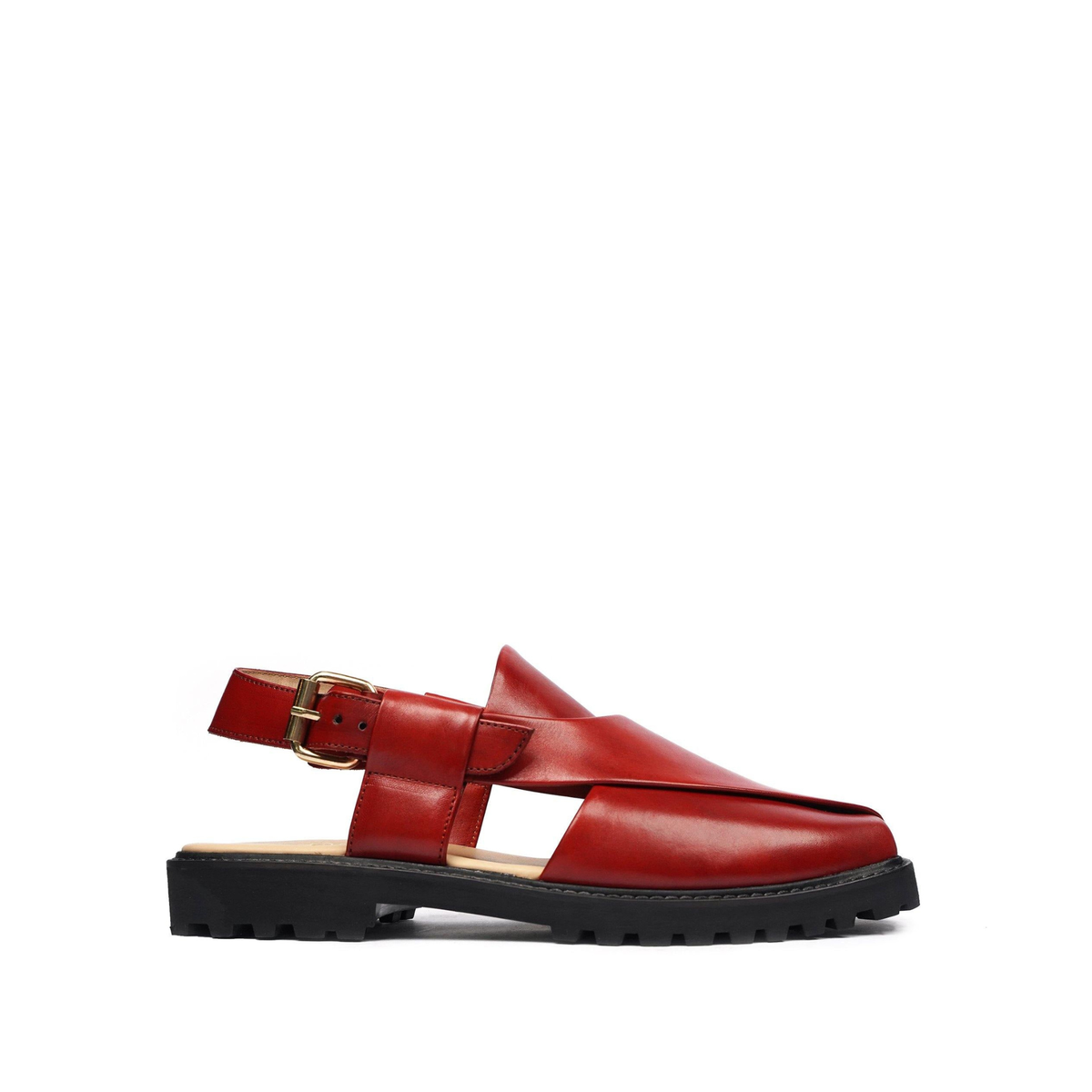 Alija - Men's Oxblood Calf Leather Sandal