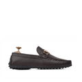 Tex - Men's Dark Brown Pebble Grain Leather Driver Shoe