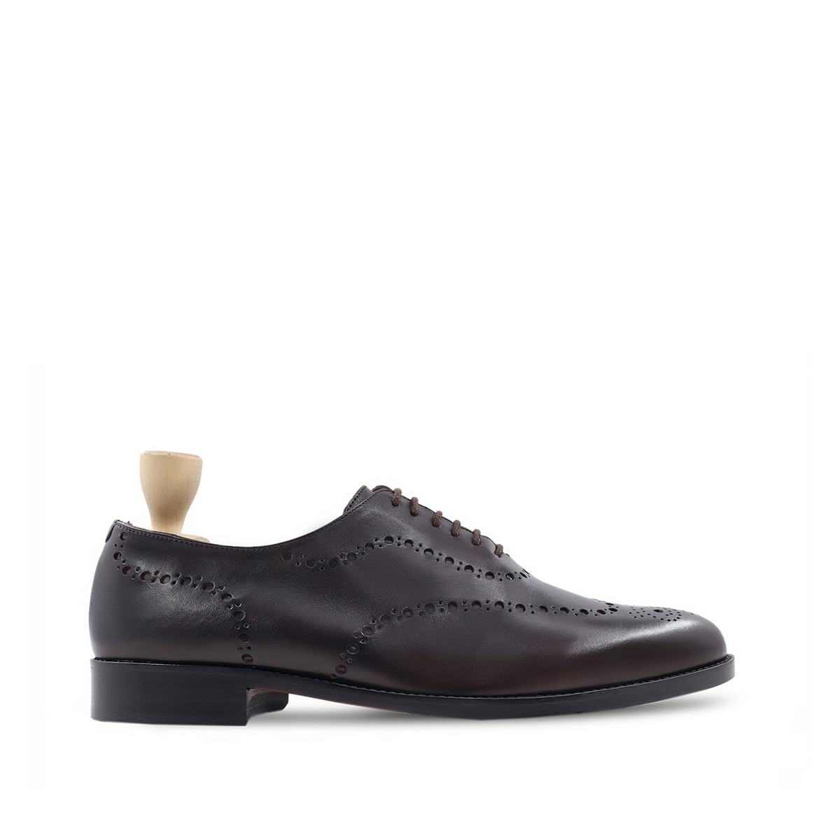Fernando - Men's Dark Brown Calf Leather Wholecut Shoe