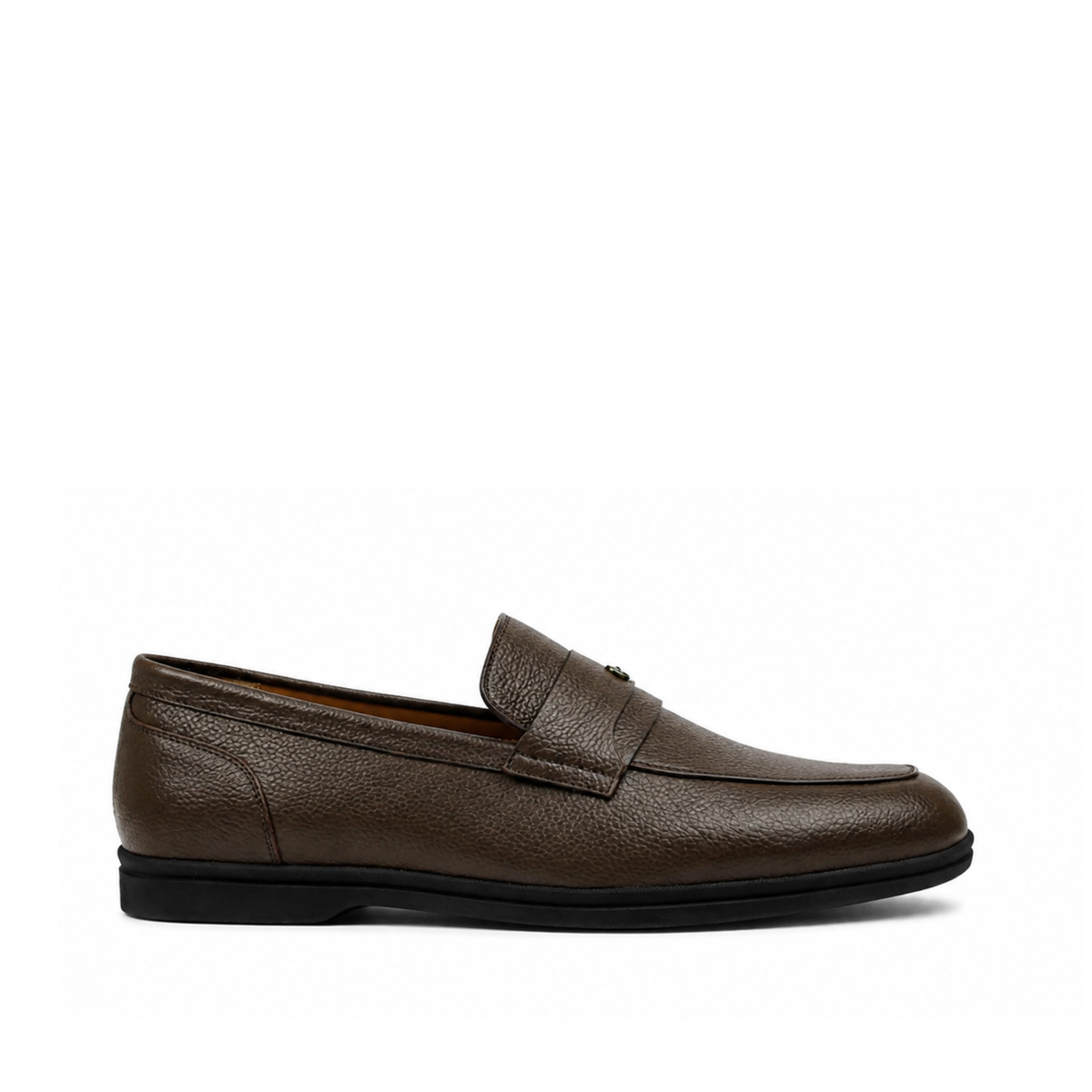 Virello - Men's Brown Pebble Grain  Leather Loafer