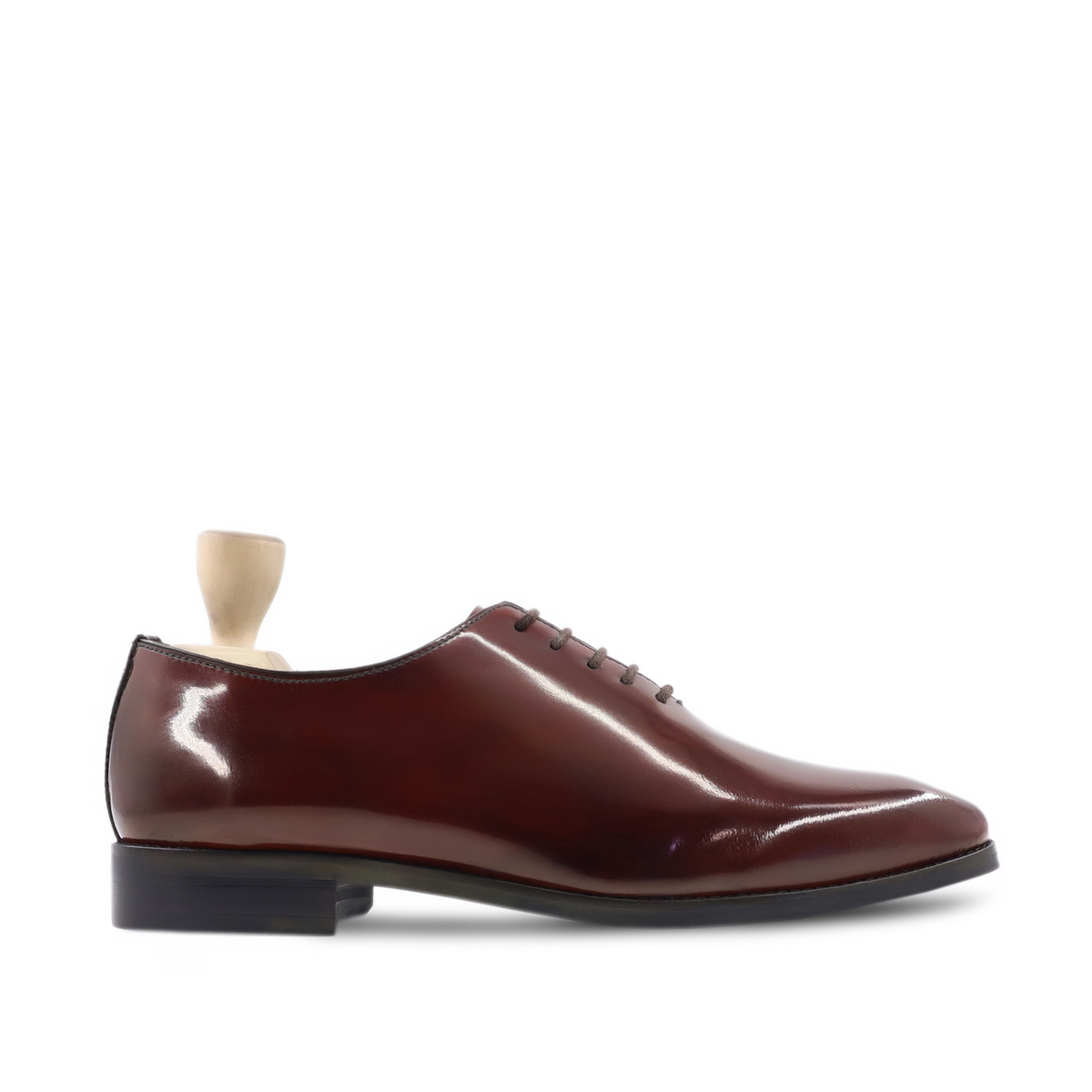 Angus - Men's Oxblood Box Leather High Shine Wholecut Shoe