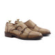 Chiam - Men's Beige Calf Leather Double Monkstrap - Goodyear Welted