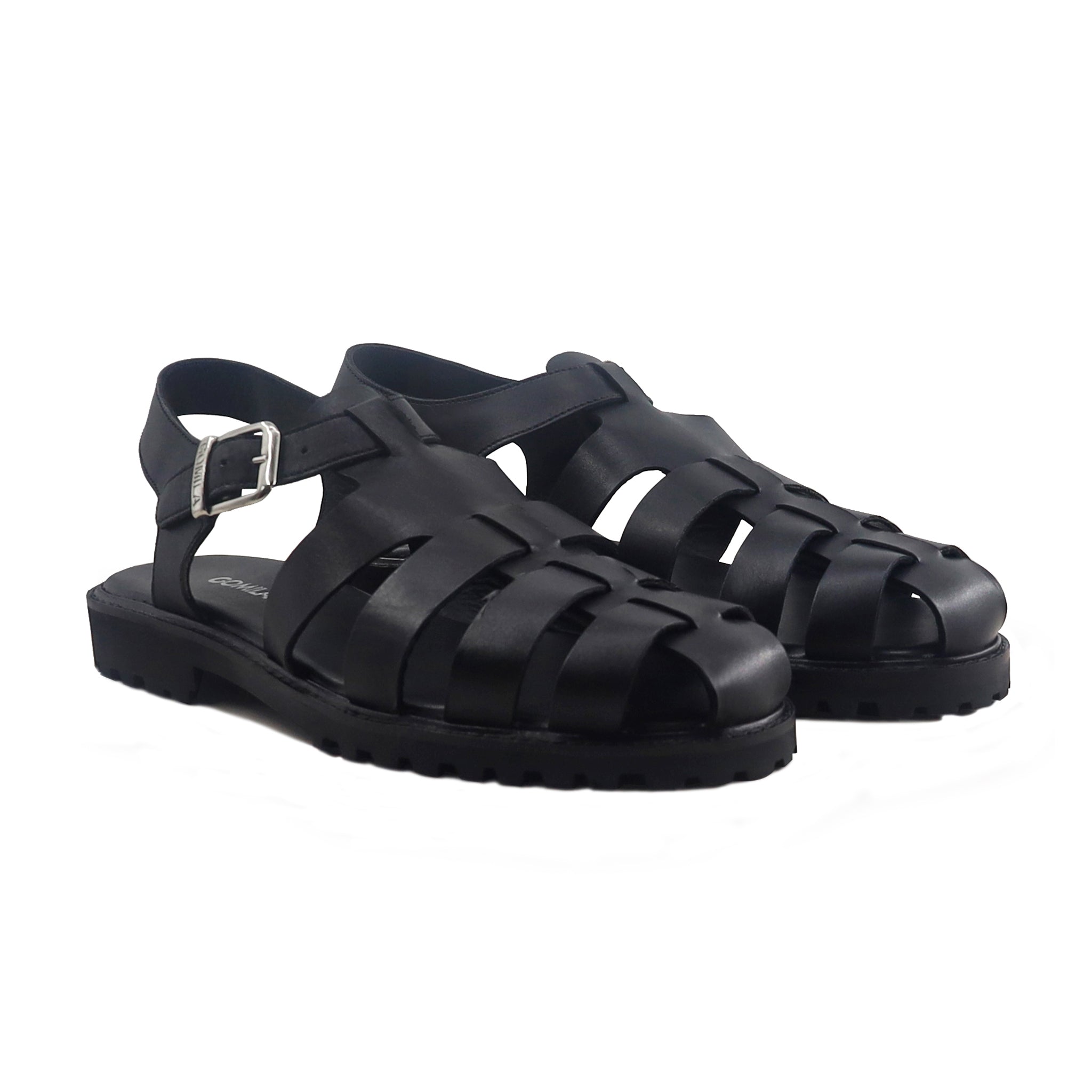Balmo - Men's Black Calf Leather Sandal