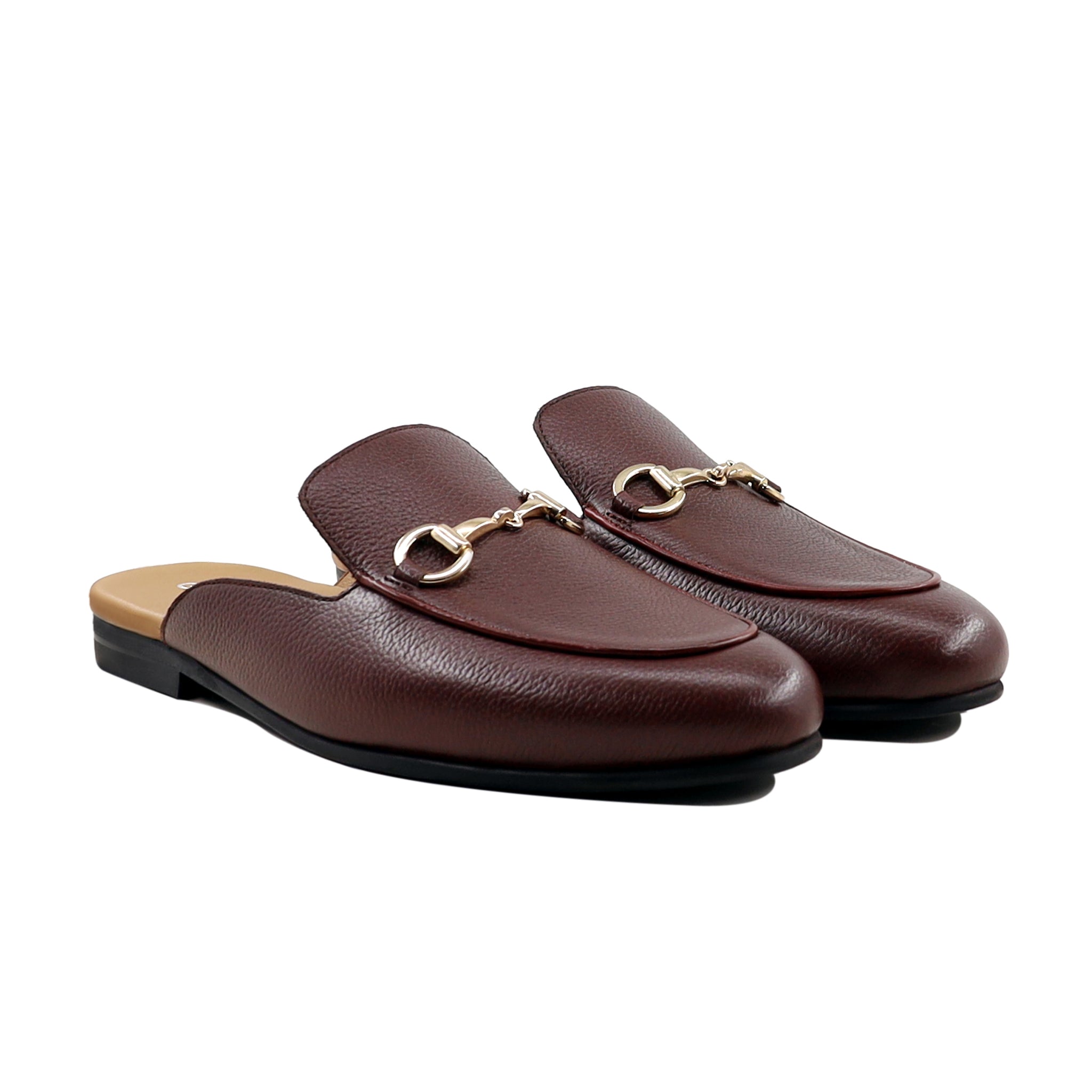 Genesis - Ladies Oxblood Pebble Grain Leather Slipper