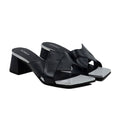 Belle - Women's Black Pebble Grain Heel