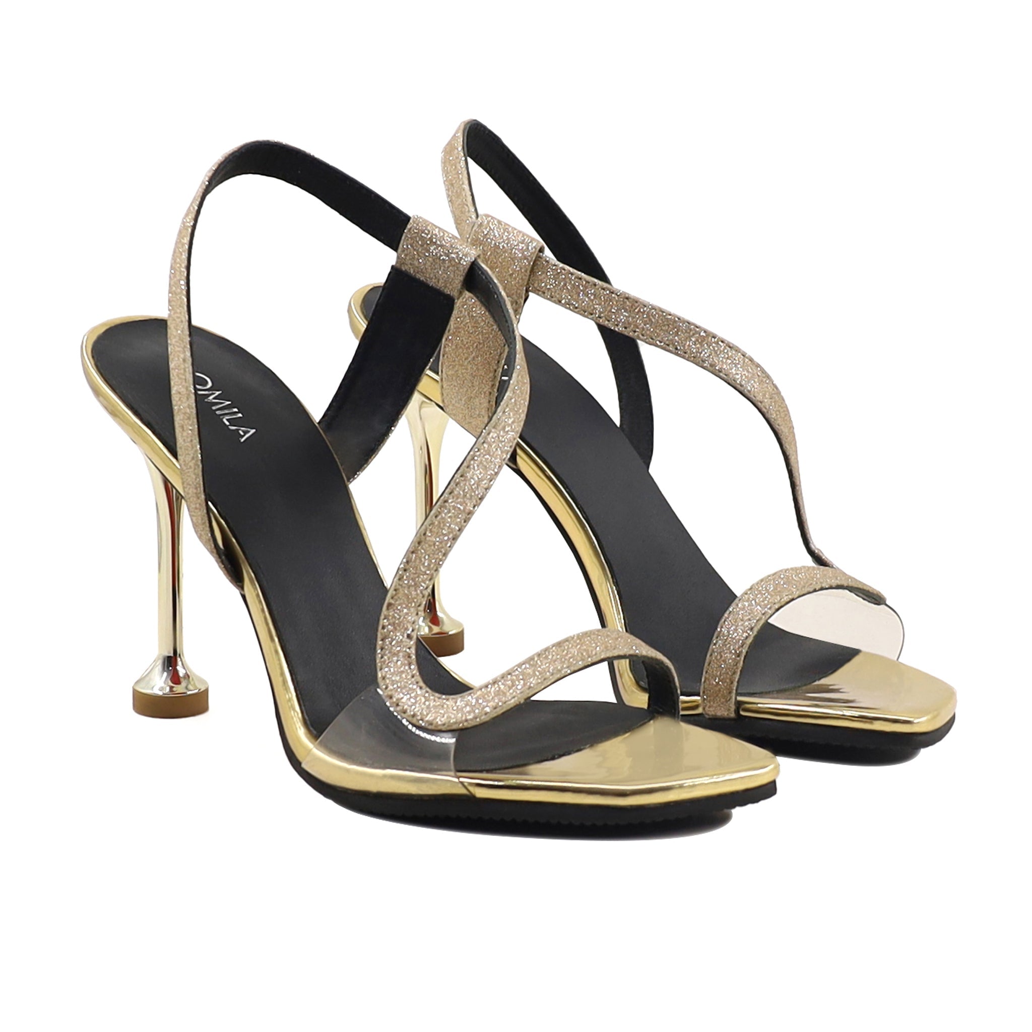 Kily - Women's Golden Strapped 90mm Heels