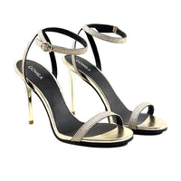 Emilia - Women's Golden Strapped 90mm Heels