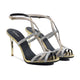 Luana - Women's Silver and Golden Strapped 90mm Heels