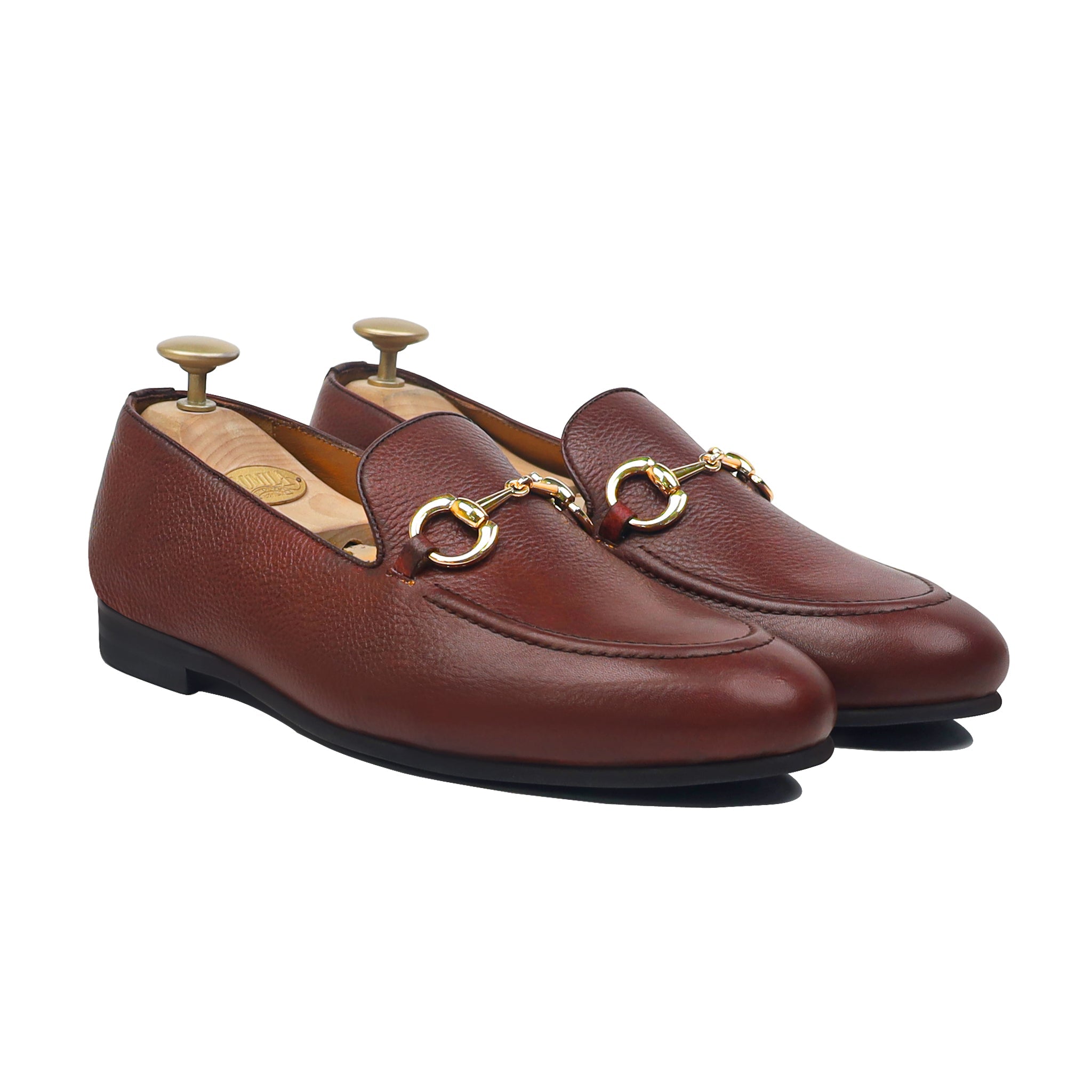 Eduardo - Men's Oxblood Pebble Grain Leather Loafer