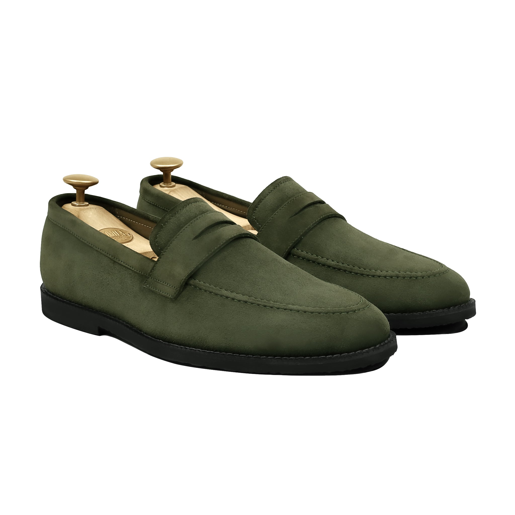 Domingo - Men's Olive Green Split Suede Loafer
