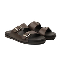 Marcos - Men's Dark Brown Calf Leather Slipper