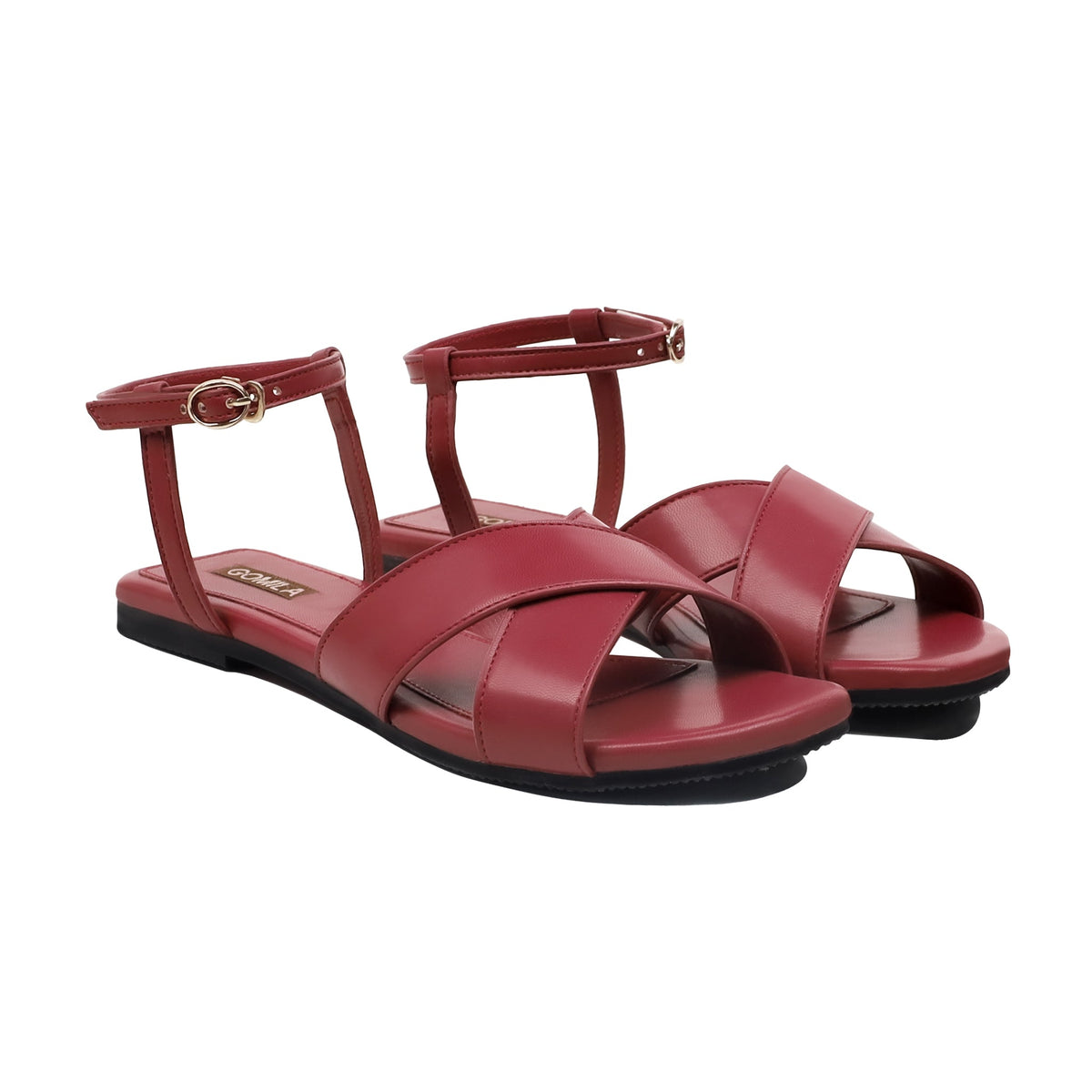 Leya - Women's Oxblood Strapped Sandal