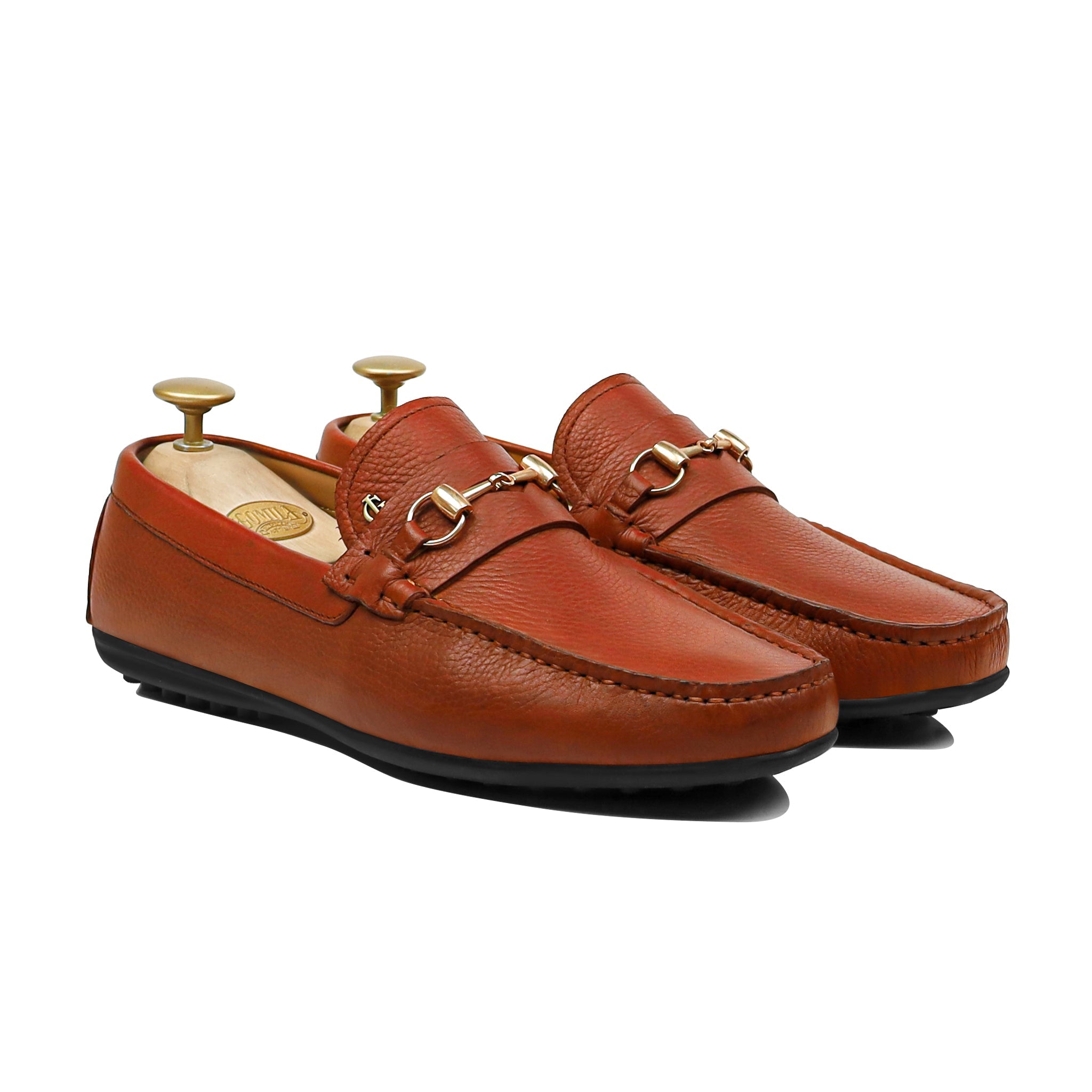 Eaton - Men's Orange Pebble Grain Driver Shoe