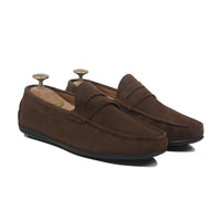 Knox - Men's Dark Brown Split Suede Driver Shoe