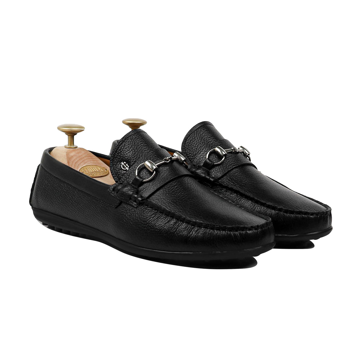 Raze - Men's Black Pebble Grain Leather Driver Shoe