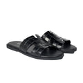 Cameron CROCO- Men's Black Crocodile Embossed Calf Leather Slipper