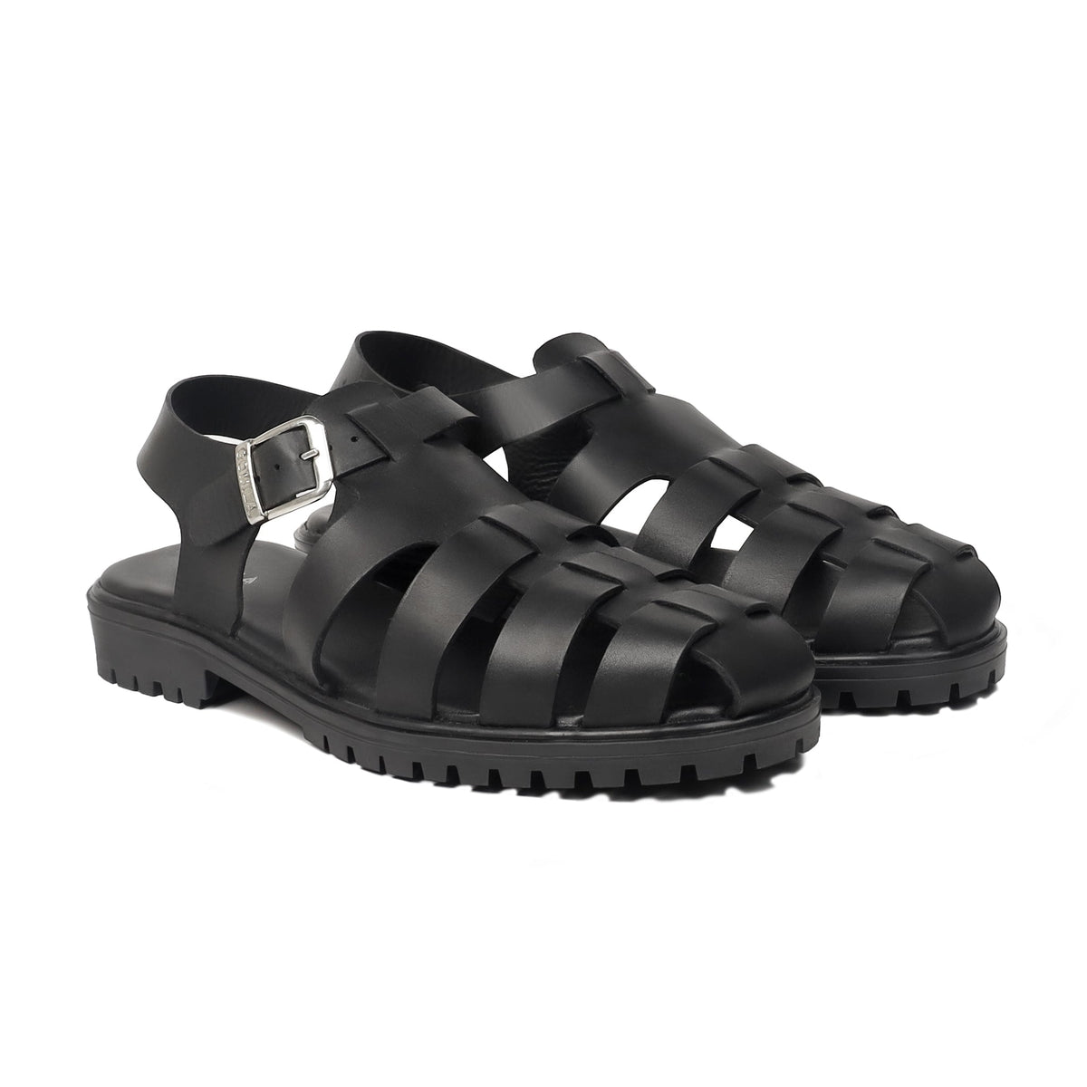 Venturo - Men's Black Calf Leather Sandal