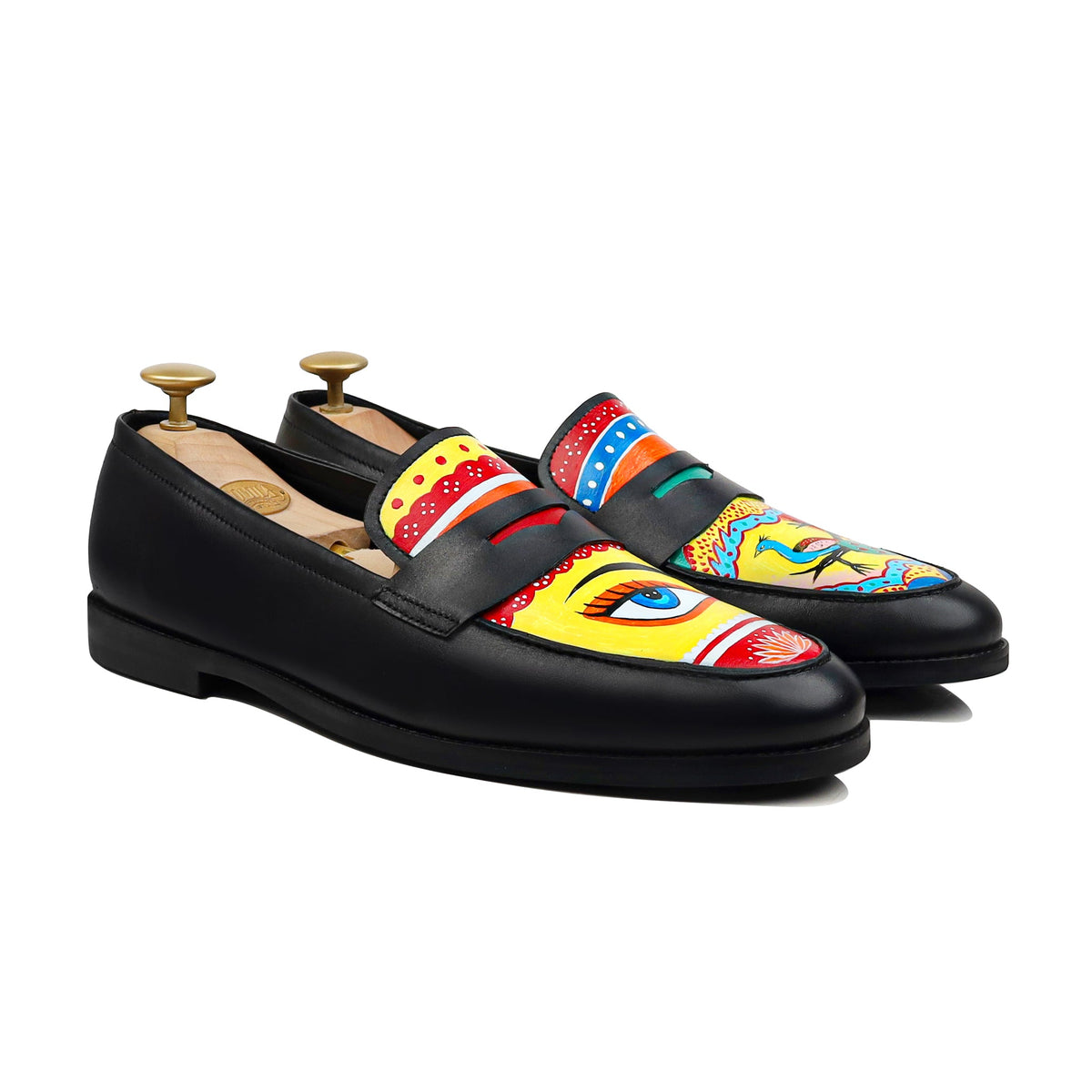 Zivah - Men's Black Hand Painted Loafer