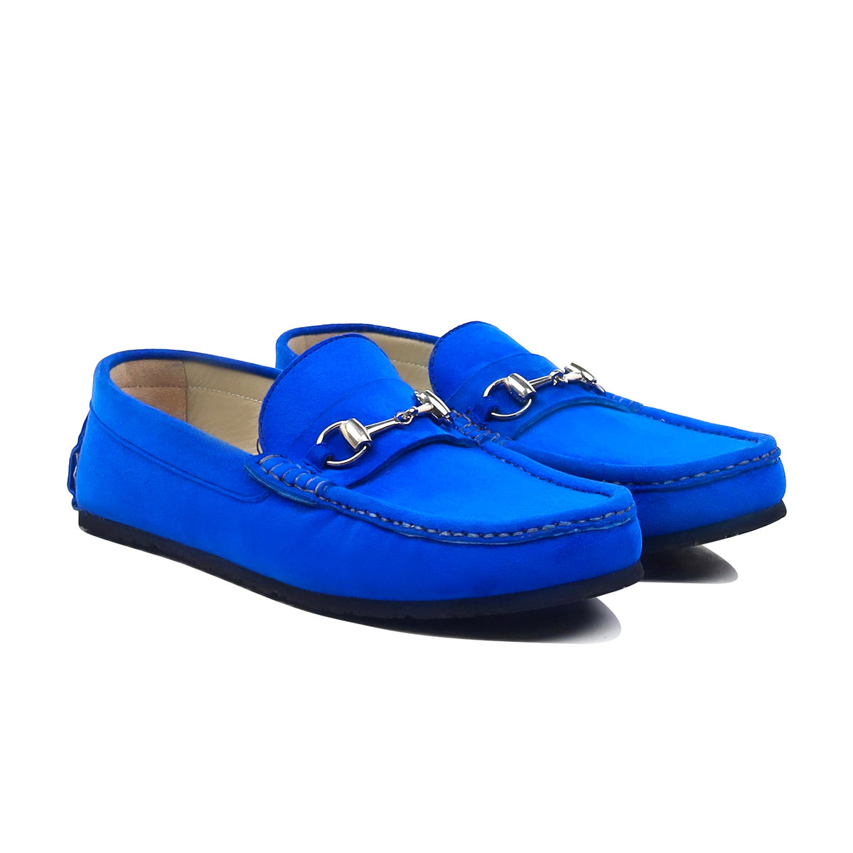 Lyla - Ladies Blue Suede Loafer