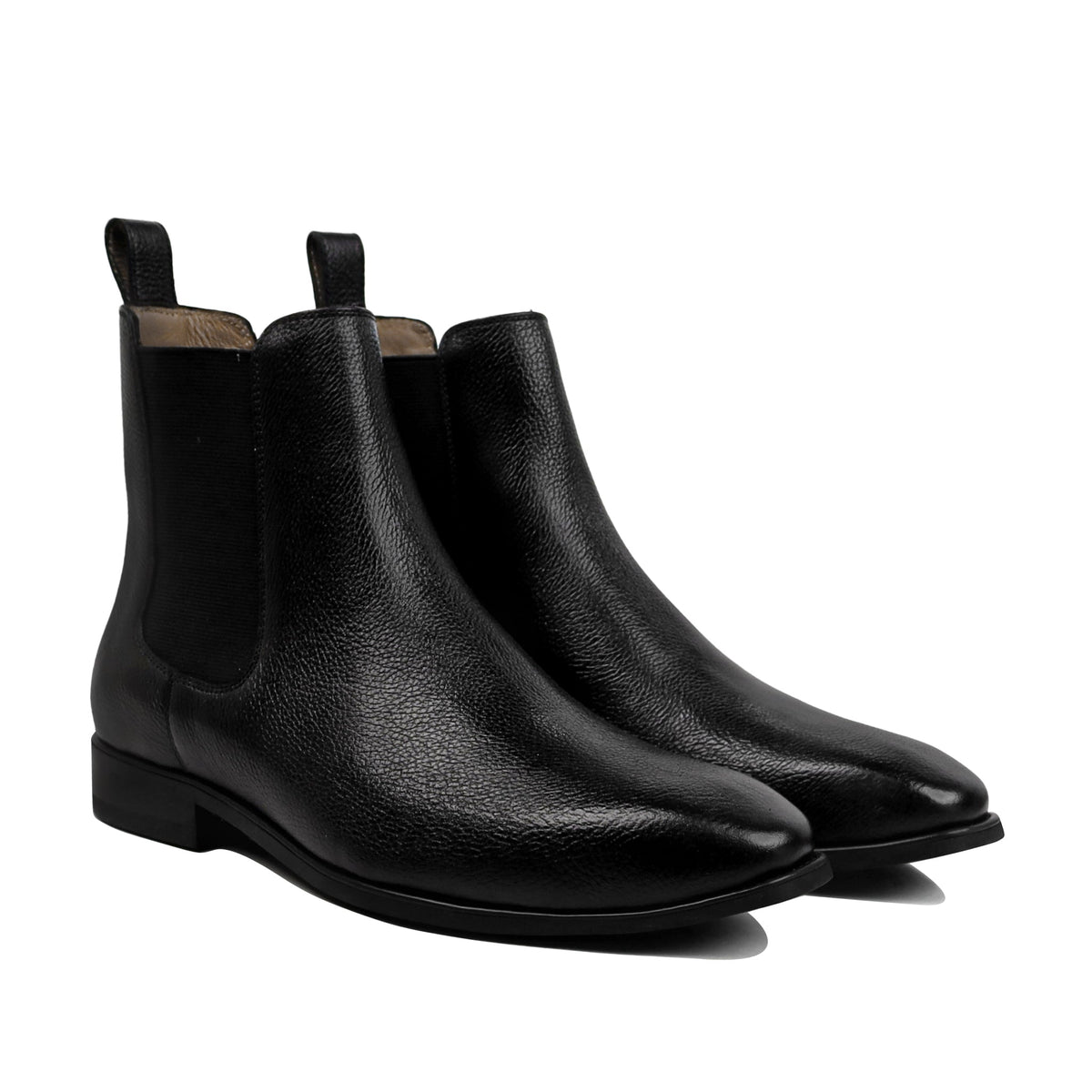 Titan - Men's Black Pebble Grain Leather Chelsea Boot