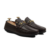 Raze - Men's Dark Brown Pebble Grain Leather Driver Shoe