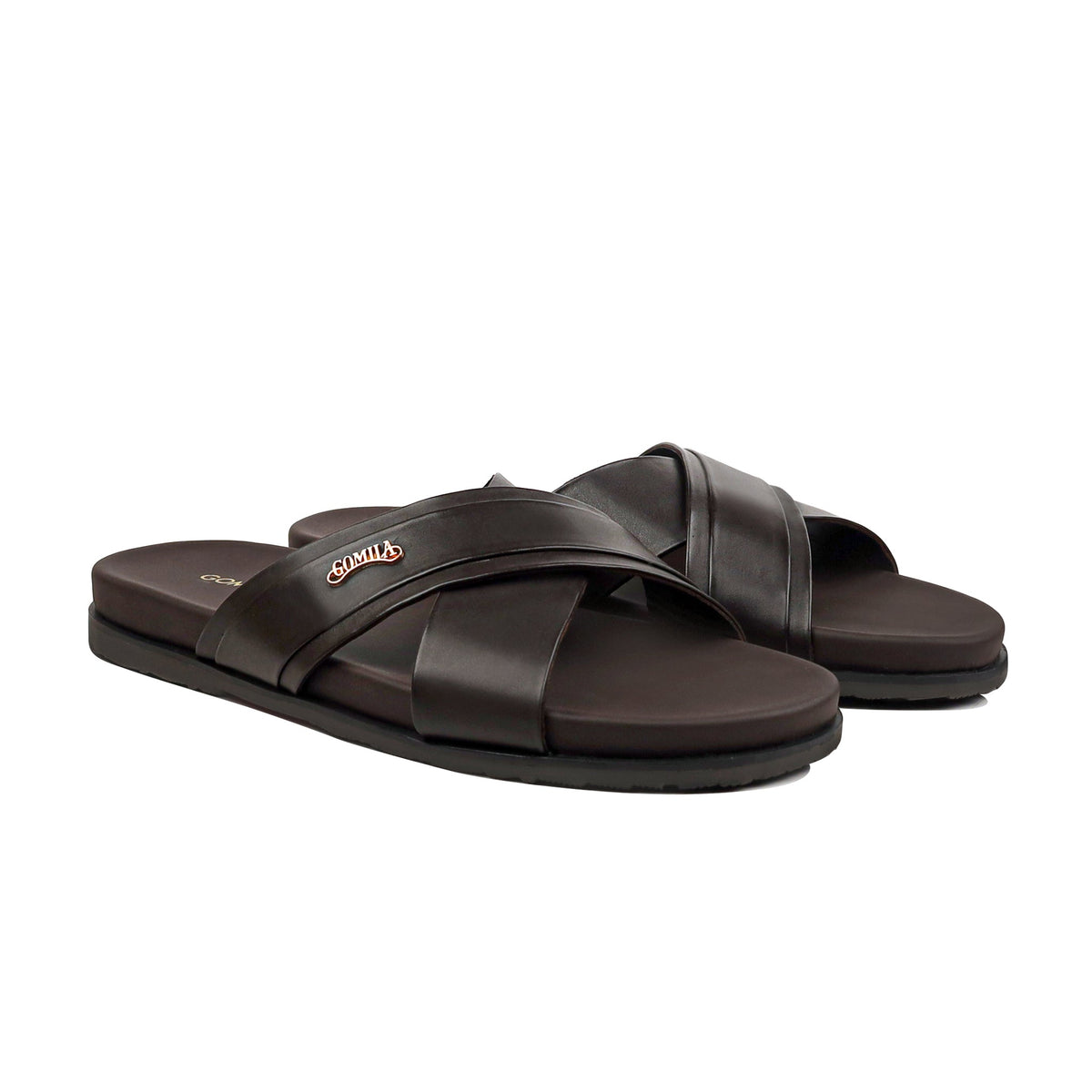 Vansi - Men's Dark Brown Calf Leather Slipper