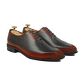 Enzo - Men's Black and Oxblood Calf Leather Wholecut Shoe - Goodyear Welted