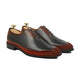 Enzo - Men's Black and Oxblood Calf Leather Wholecut Shoe - Goodyear Welted