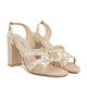 Elaira - Women's Argyle Beige Heels