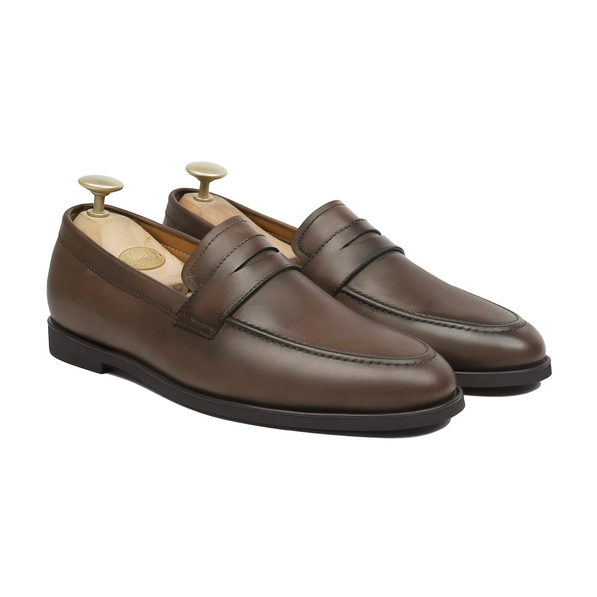 Brix - Men's Brown Patina Calf Leather Loafer
