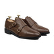 Braxel- Men's Brown Calf Leather and Pebble Grain Double Monkstrap
