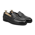 Virello - Men's Black Pebble Grain  Leather Loafer