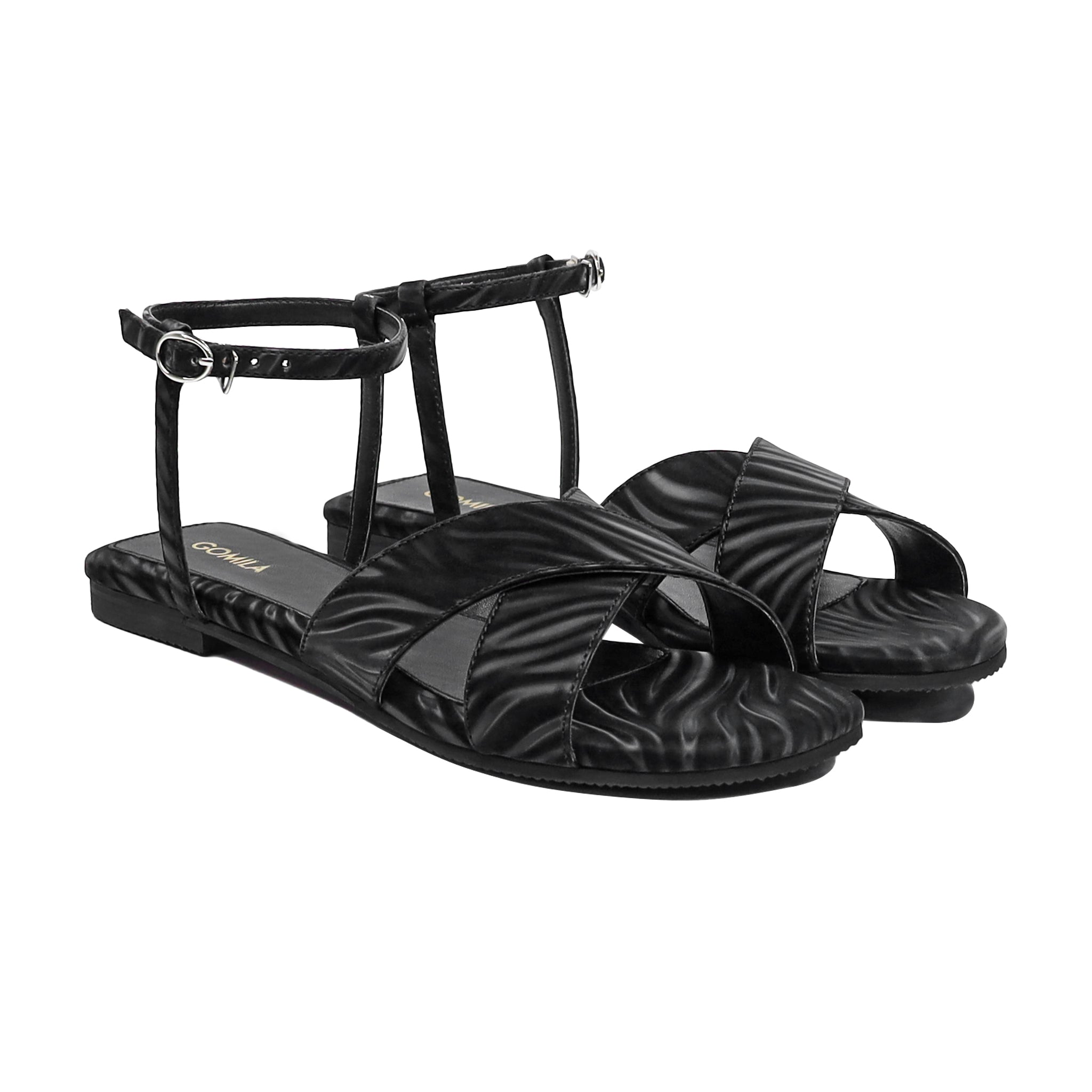 Selora - Women's Black Strapped Sandal