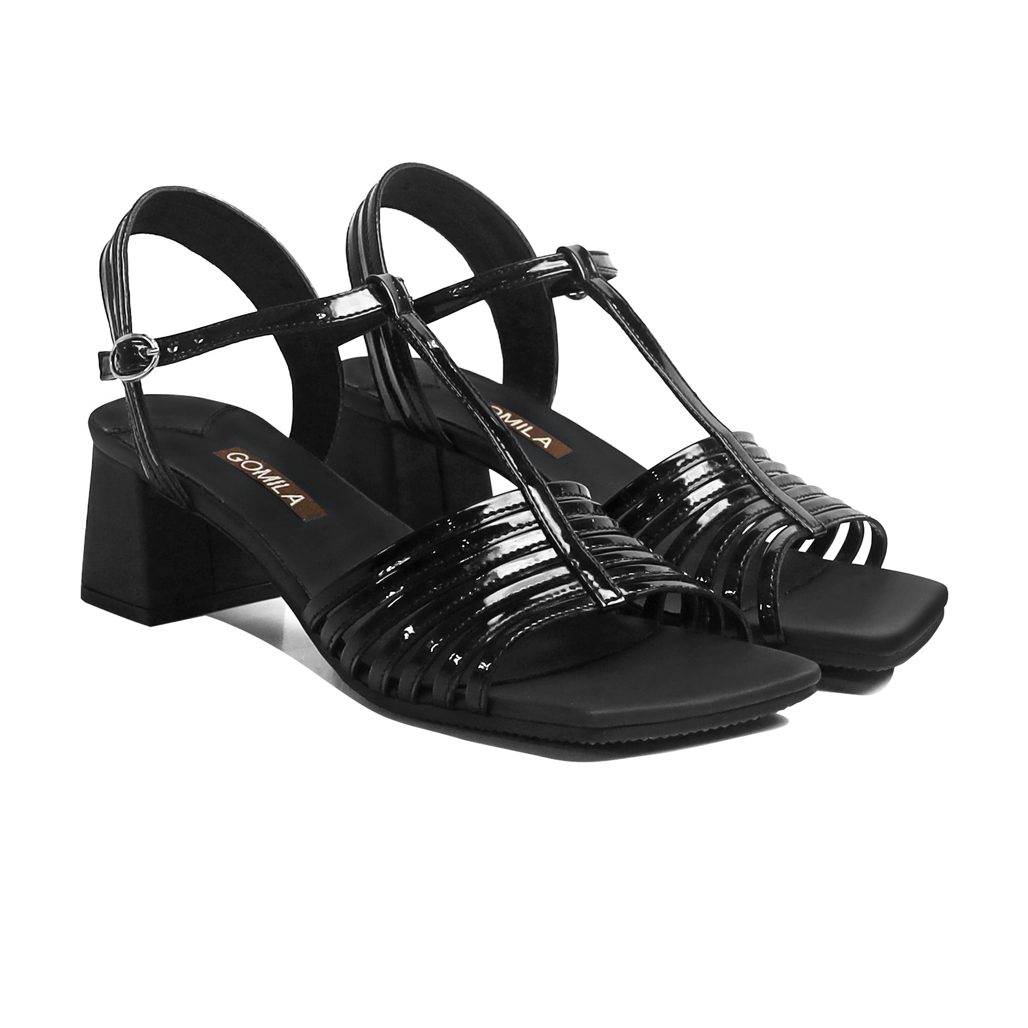 Gracewalk - Women's Black Strapped 50mm Heel