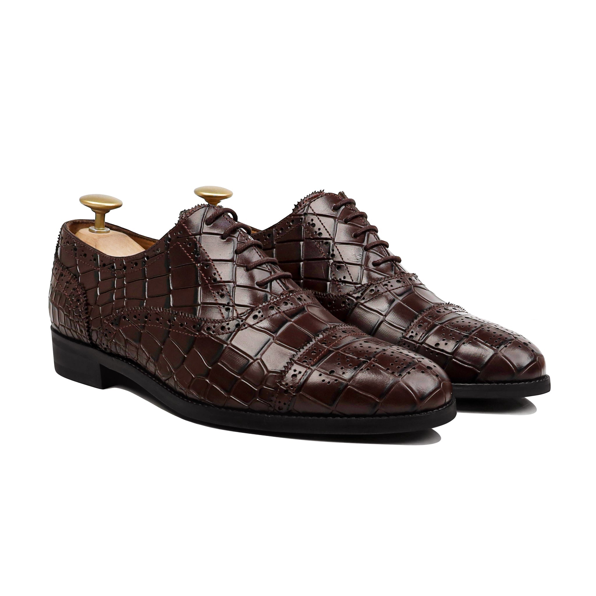 Diesty - Men's Dark Brown Calf Leather Oxford Shoe