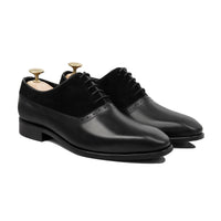 Velox - Men's Black Kid Suede and Calf Leather Oxford Shoe