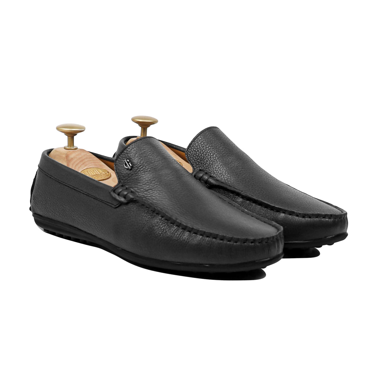 Voke - Men's Black Pebble Grain Leather Driver Shoe