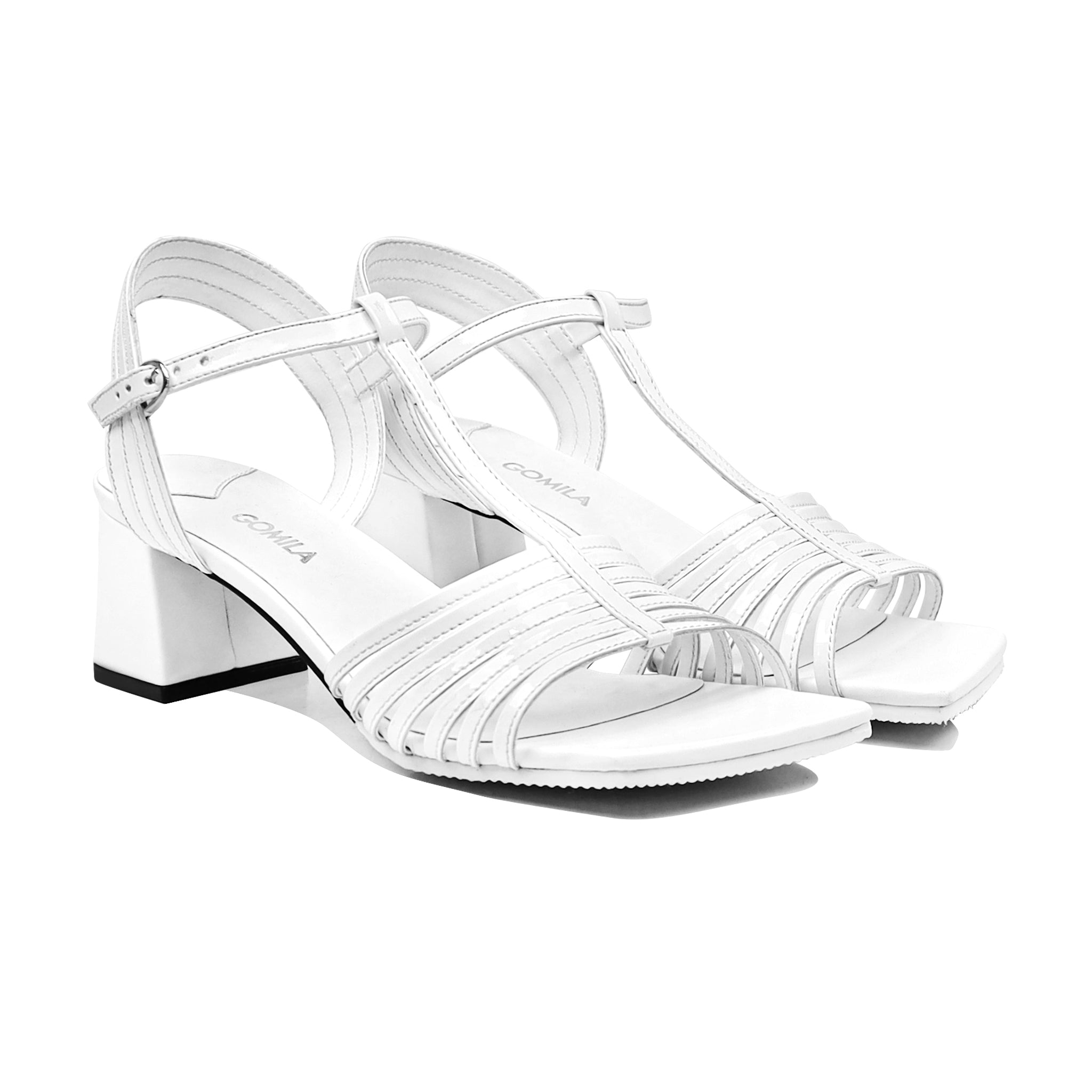 Gracewalk - Women's White Strapped 50mm Heel