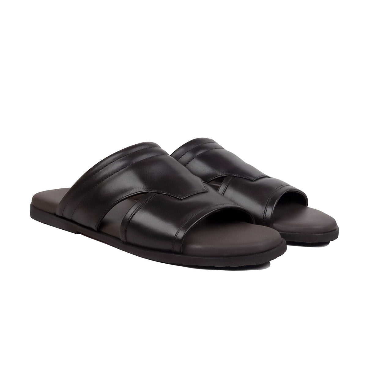 Hayes - Men's Brown Calf Leather Slipper