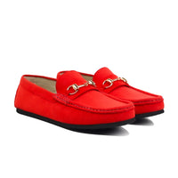 Lyla - Ladies Oxblood Suede Loafer