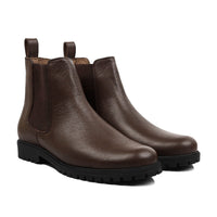 Ryze - Men's Dark Brown Pebble Grain Leather Chelsea Boot
