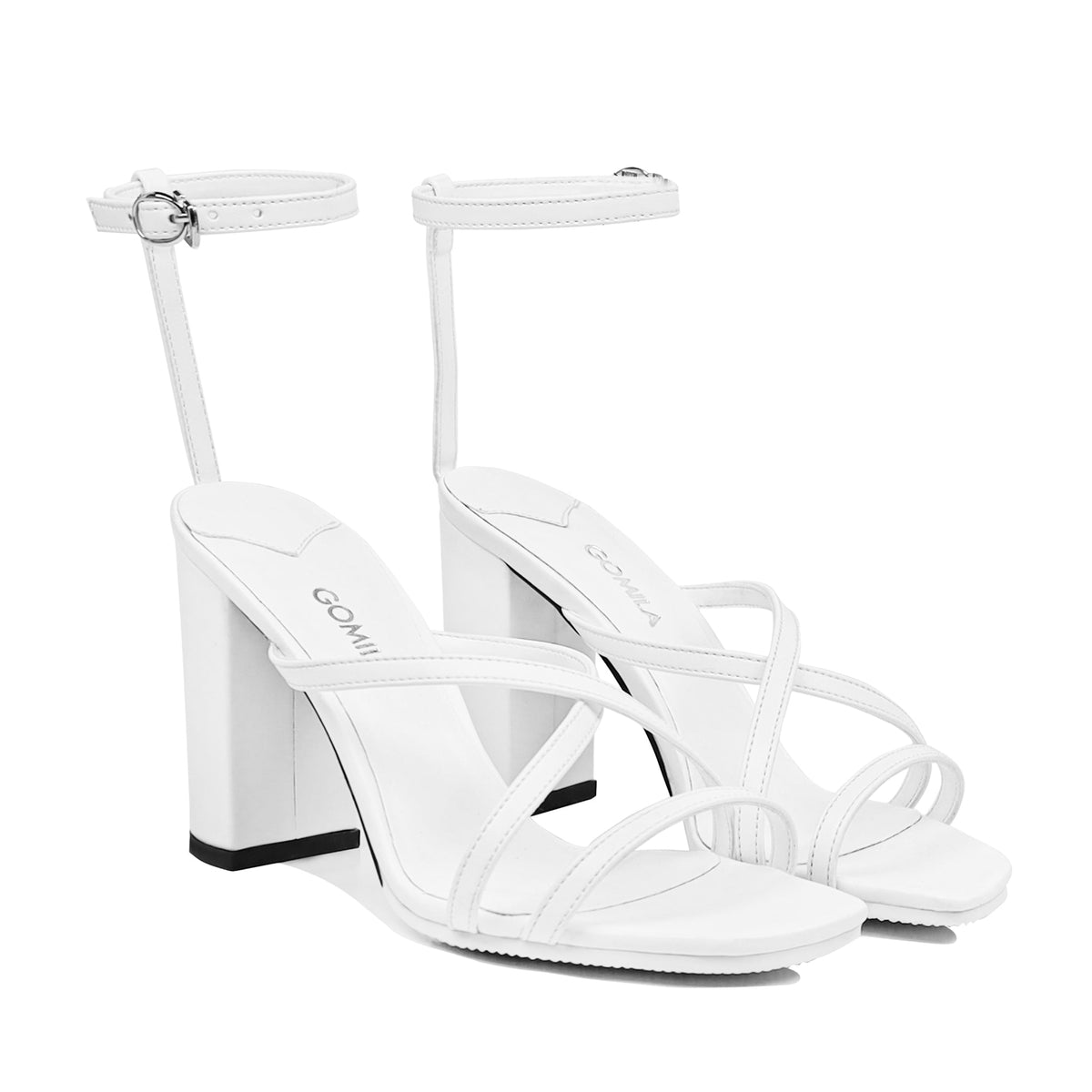Arlina - Women's White Strapped Heel