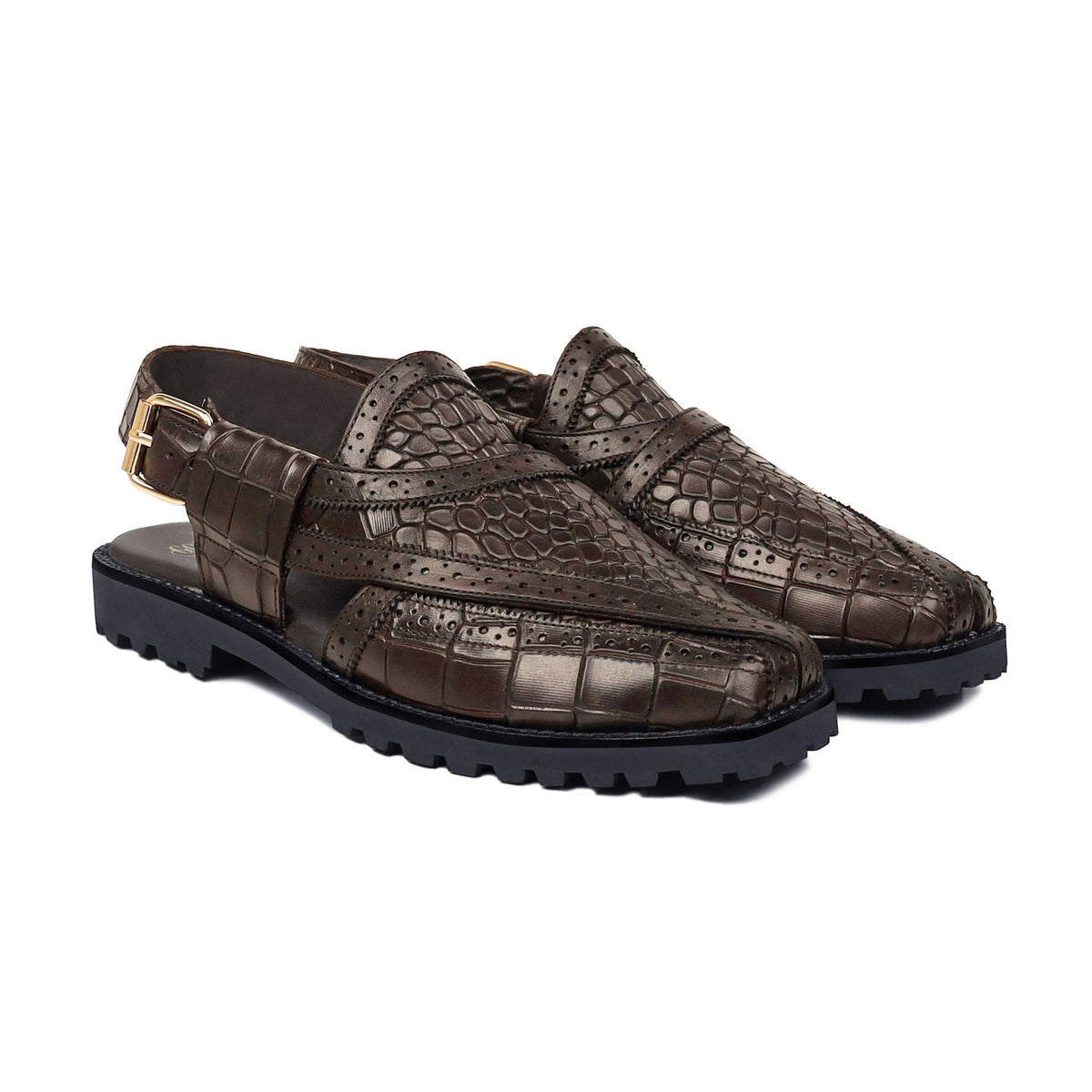 Kyou - Men's Dark Brown Calf Leather Sandal