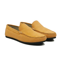 Vyla - Ladies Cognac Split Suede Loafer