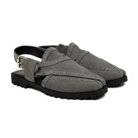 Nao - Men's Charcoal Gray Suede Leather Sandal