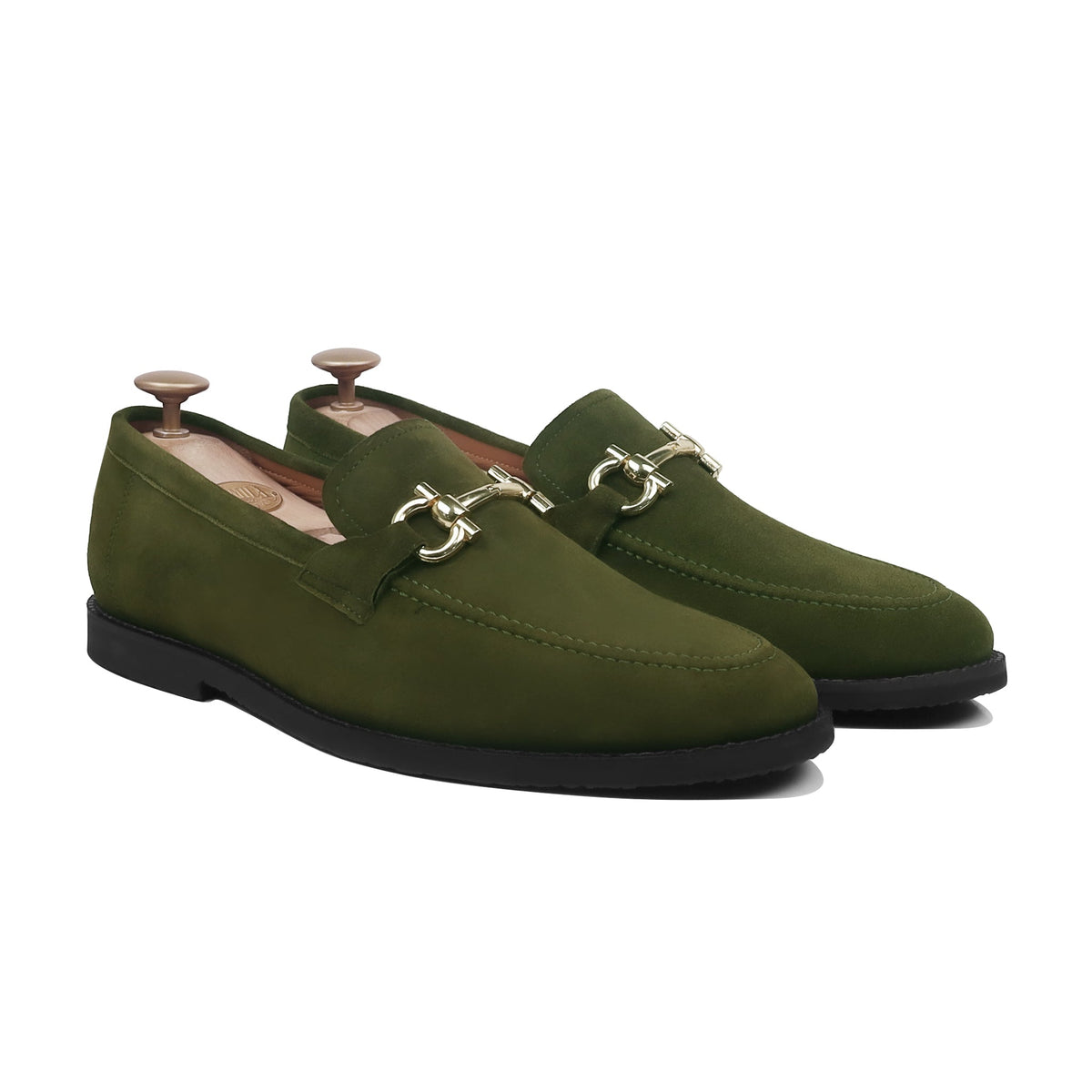 Hernando - Men's Olive Green Split Suede Loafer