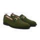 Hernando - Men's Olive Green Split Suede Loafer